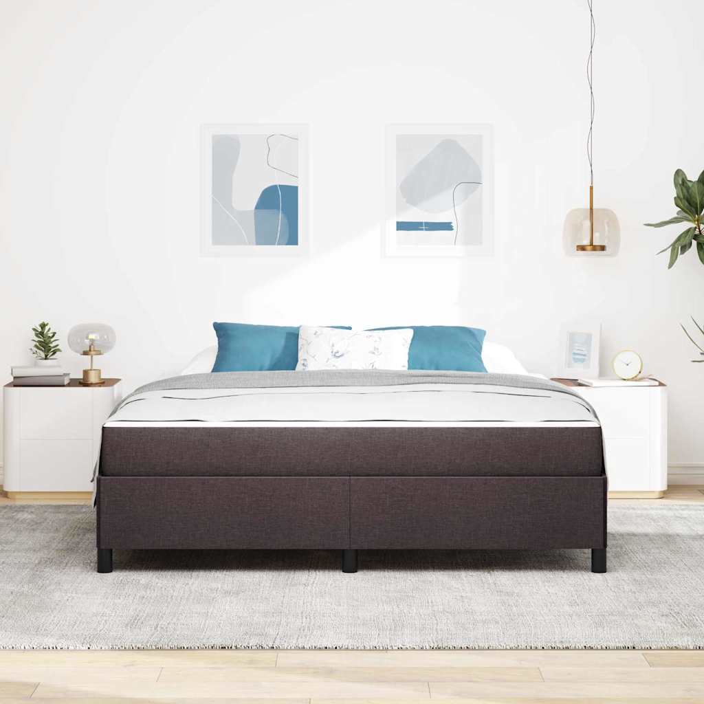 vidaXL Κρεβάτι με ελατήρια Σκούρο Καφέ 180 x 200 cm ύφασμα