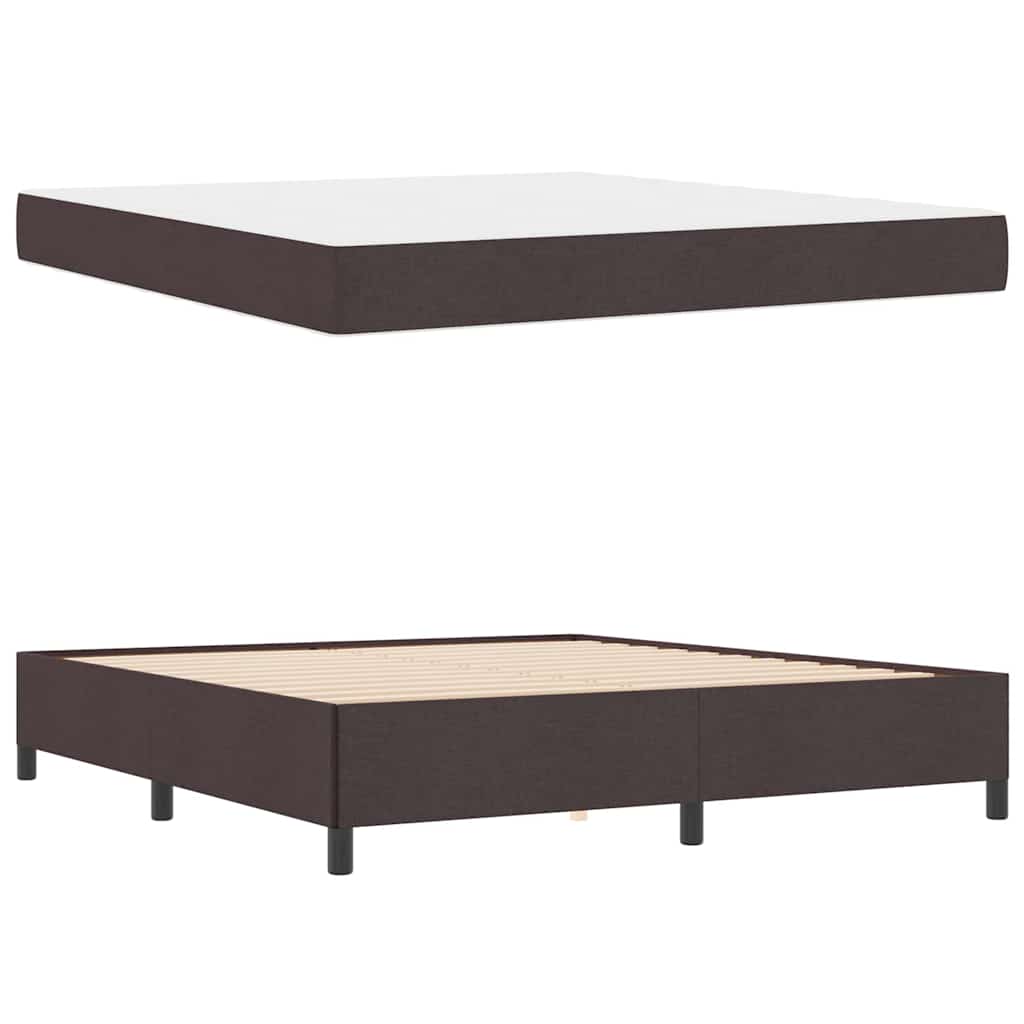 vidaXL Κρεβάτι με ελατήρια Σκούρο Καφέ 180 x 200 cm ύφασμα