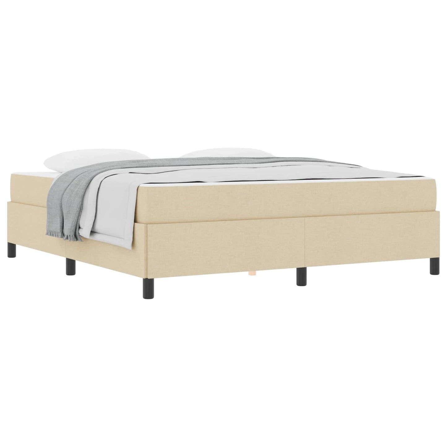 vidaXL Κρεβάτι με ελατήρια Κρεμ 180 x 200 cm ύφασμα