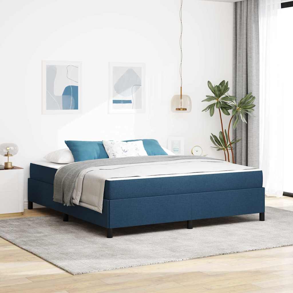 vidaXL Κρεβάτι με ελατήρια Μπλε 180 x 200 cm ύφασμα