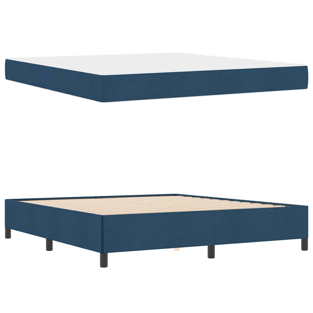 vidaXL Κρεβάτι με ελατήρια Μπλε 180 x 200 cm ύφασμα