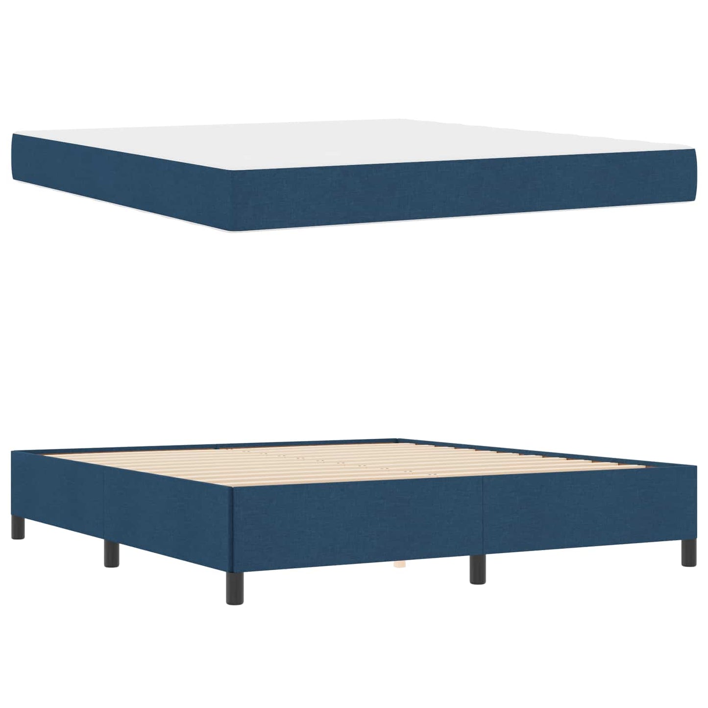 vidaXL Κρεβάτι με ελατήρια Μπλε 180 x 200 cm ύφασμα