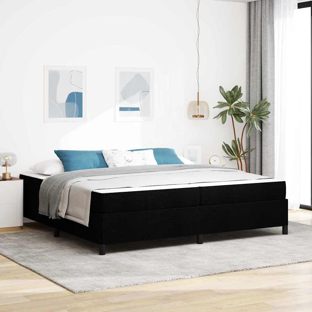 vidaXL Κρεβάτι με ελατήρια Μαύρο 200 x 200 cm ύφασμα