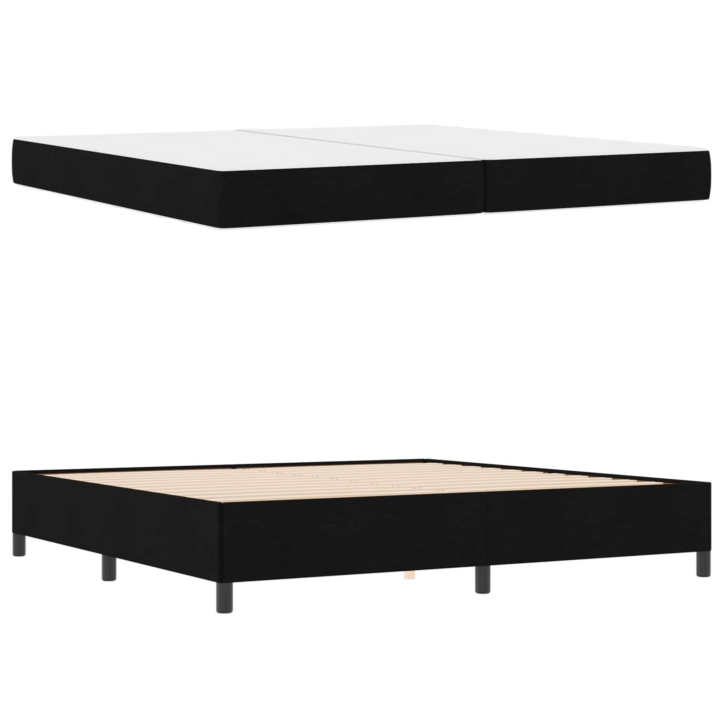 vidaXL Κρεβάτι με ελατήρια Μαύρο 200 x 200 cm ύφασμα