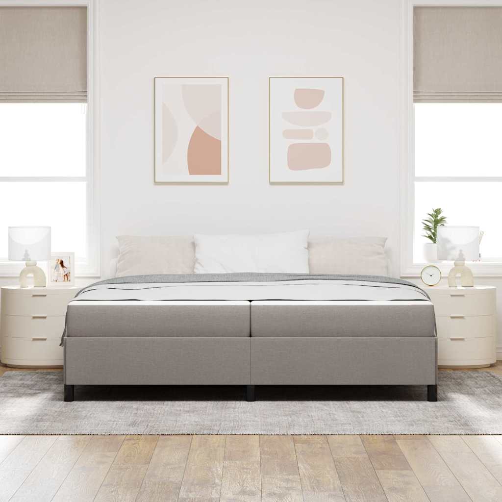 vidaXL Κρεβάτι με ελατήρια με στρώμα Taupe 200 x 200 cm ύφασμα