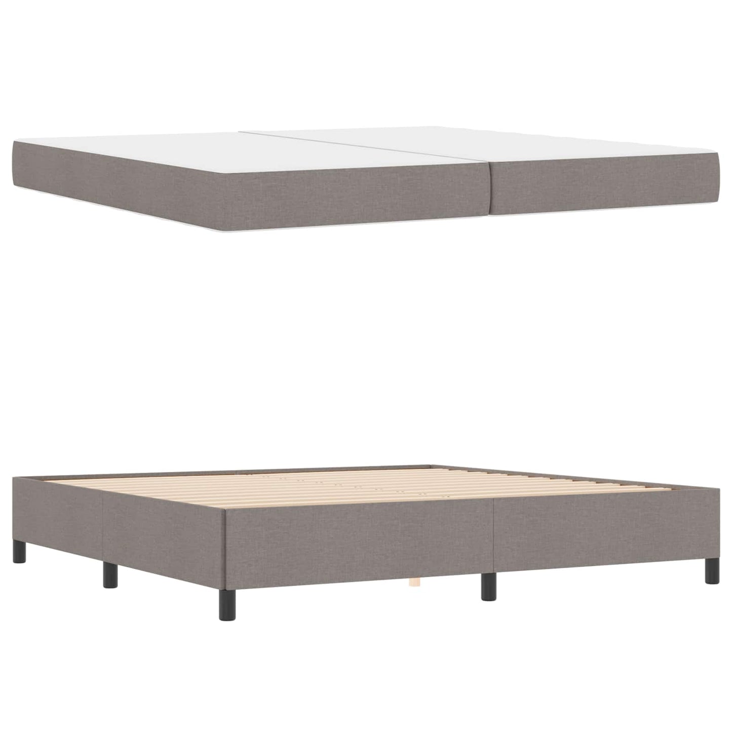 vidaXL Κρεβάτι με ελατήρια με στρώμα Taupe 200 x 200 cm ύφασμα