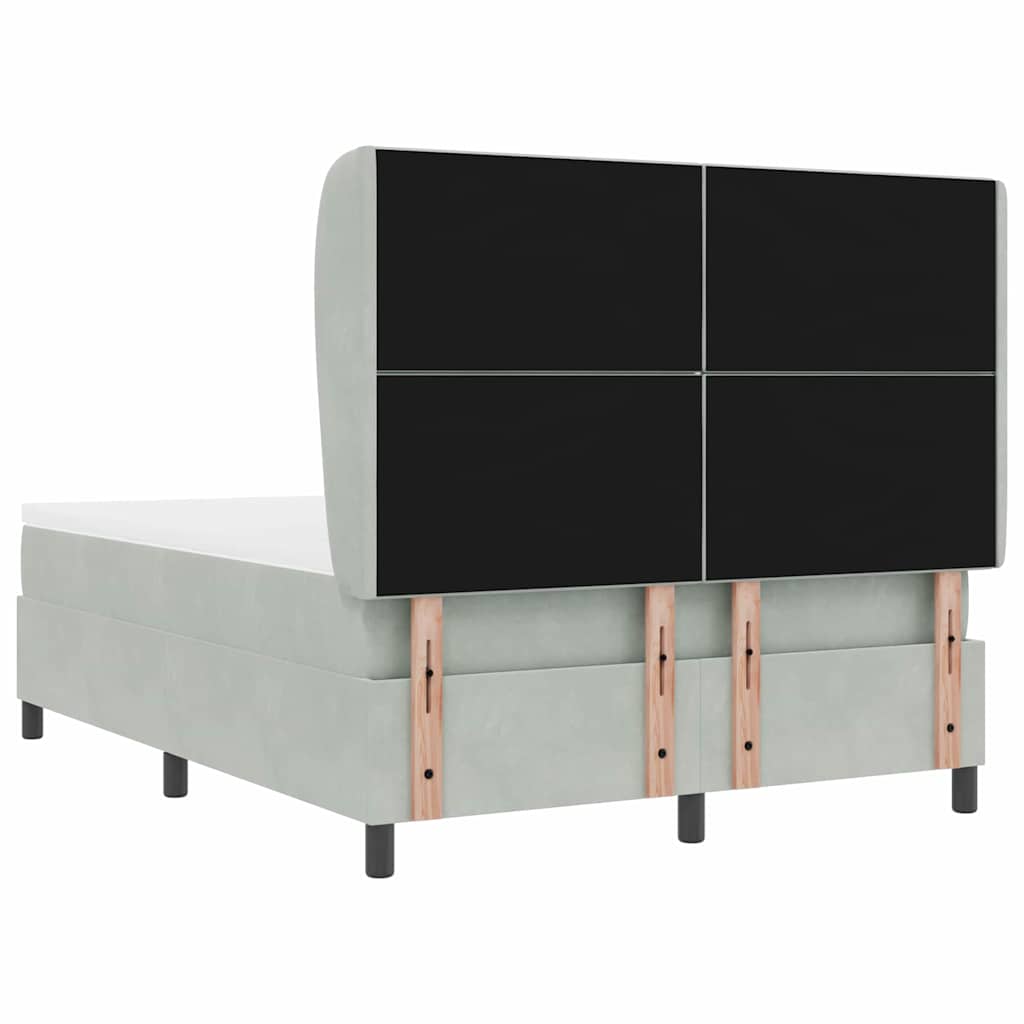 vidaXL Κρεβάτι με ελατήρια Ανοιχτό γκρι 200 x 140 cm Βελούδο