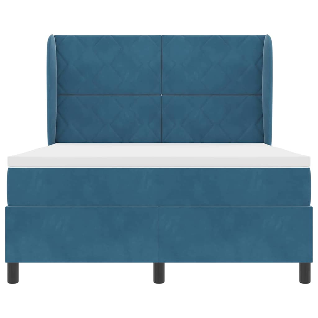 vidaXL Κρεβάτι με ελατήρια Σκούρο Μπλε 200 x 140 cm Βελούδο