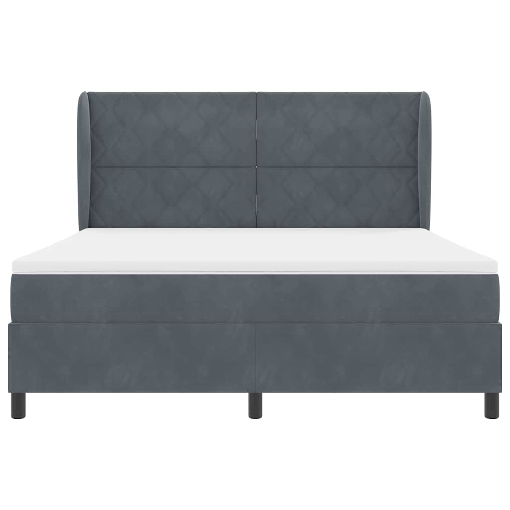 vidaXL Κρεβάτι με ελατήρια Σκούρο Γκρι 200 x 180 cm Βελούδο