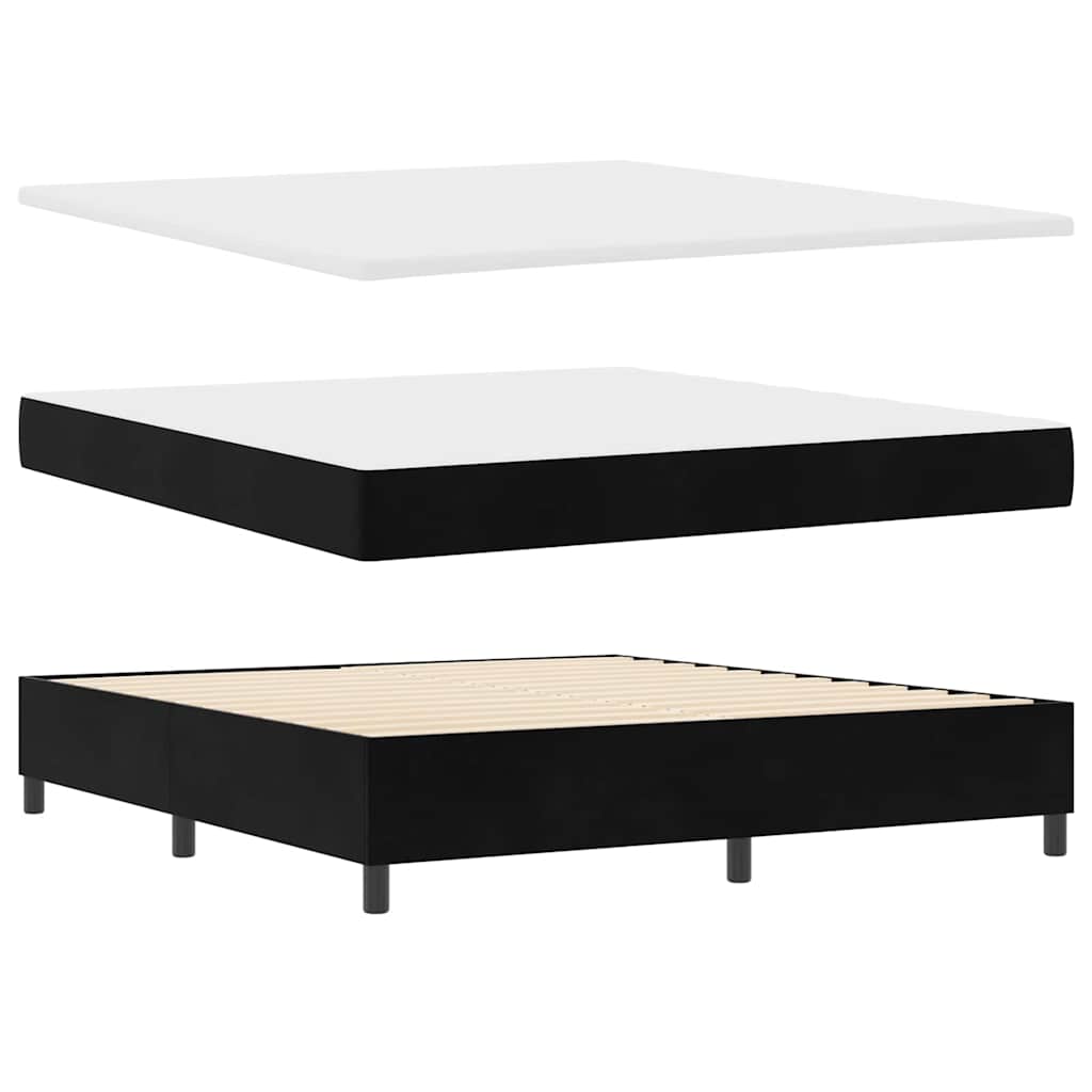 vidaXL Κρεβάτι με ελατήρια με κεφαλάρι Μαύρο 200 x 180 cm Βελούδο