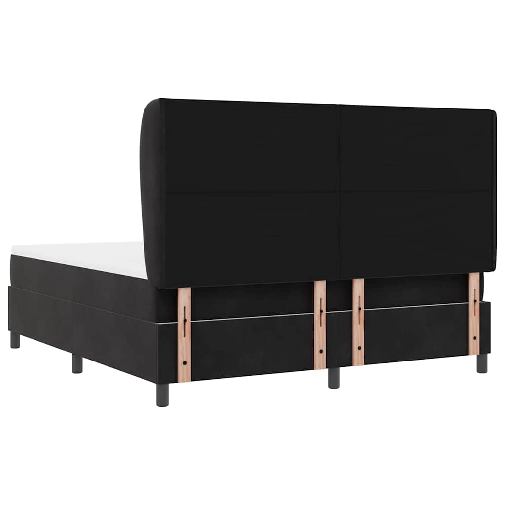 vidaXL Κρεβάτι με ελατήρια με κεφαλάρι Μαύρο 200 x 180 cm Βελούδο