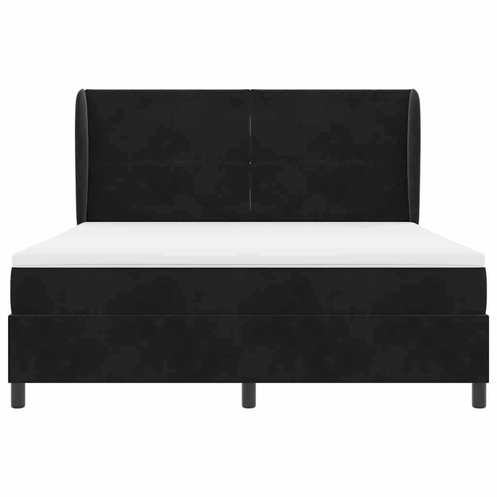 vidaXL Κρεβάτι με ελατήρια με κεφαλάρι Μαύρο 200 x 180 cm Βελούδο
