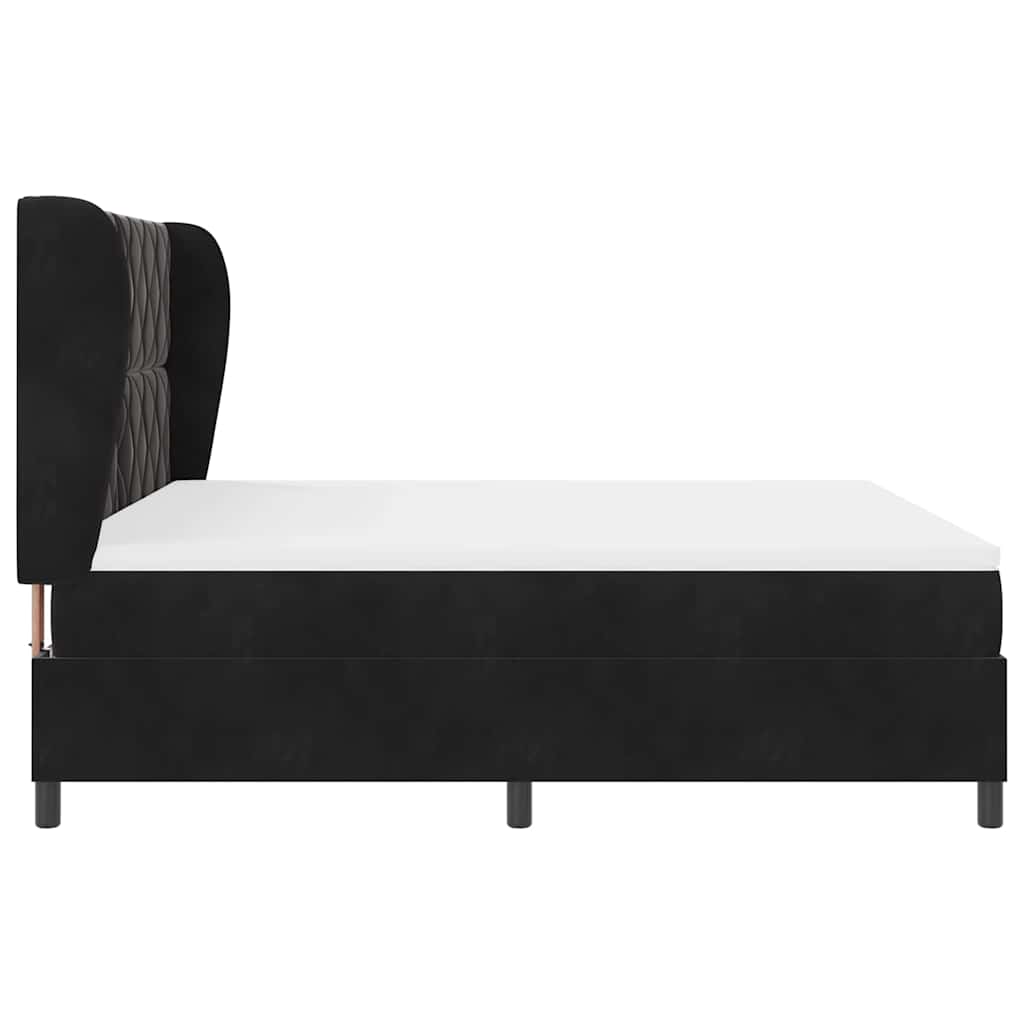 vidaXL Κρεβάτι με ελατήρια με κεφαλάρι Μαύρο 200 x 180 cm Βελούδο