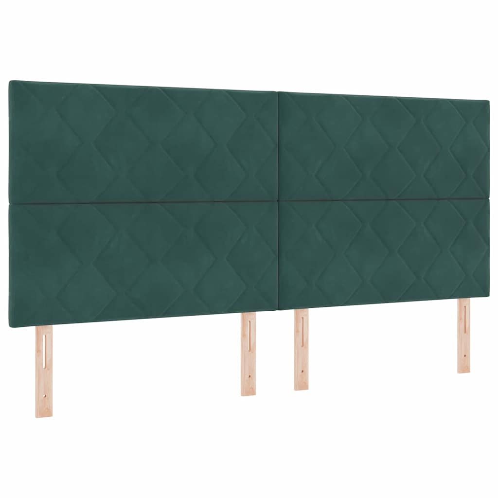 vidaXL Κρεβάτι με ελατήρια Σκούρο Πράσινο 200 x 200 cm Βελούδο
