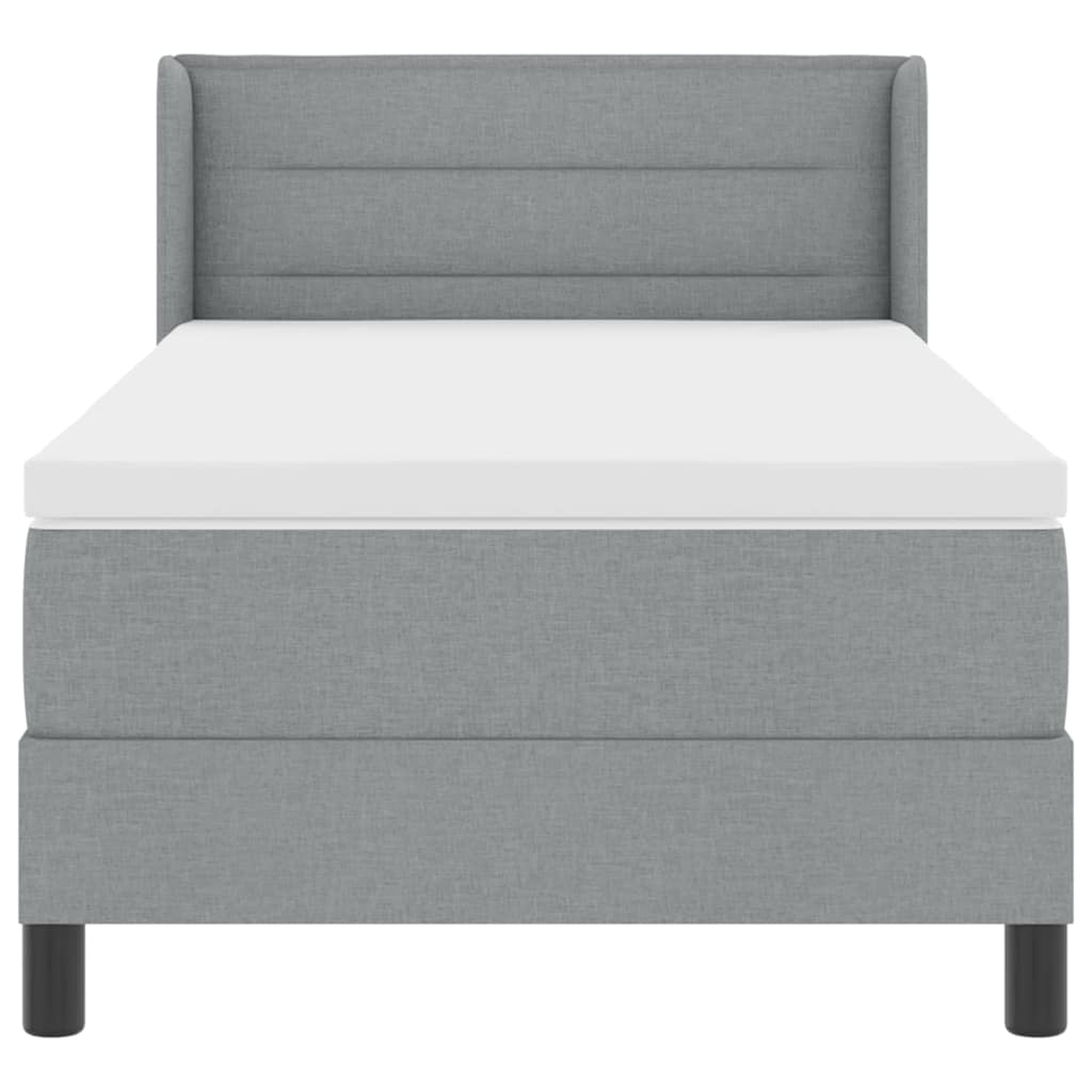vidaXL Κρεβάτι με ελατήρια Ανοιχτό γκρι 200 x 80 εκατοστά ύφασμα