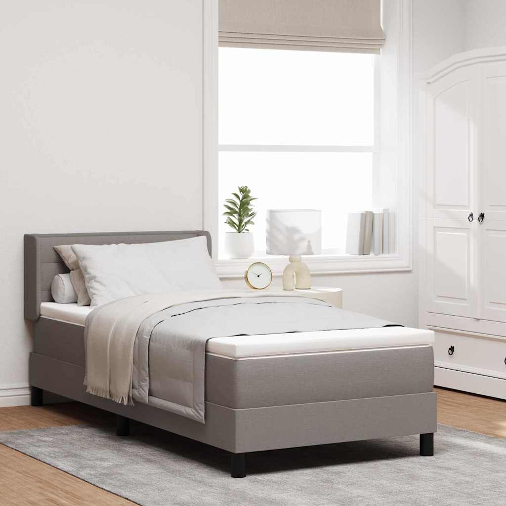 vidaXL Κρεβάτι με ελατήρια με κεφαλάρι Taupe 190 x 90 cm ύφασμα