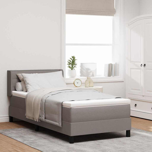 vidaXL Κρεβάτι με ελατήρια με κεφαλάρι Taupe 190 x 90 cm ύφασμα