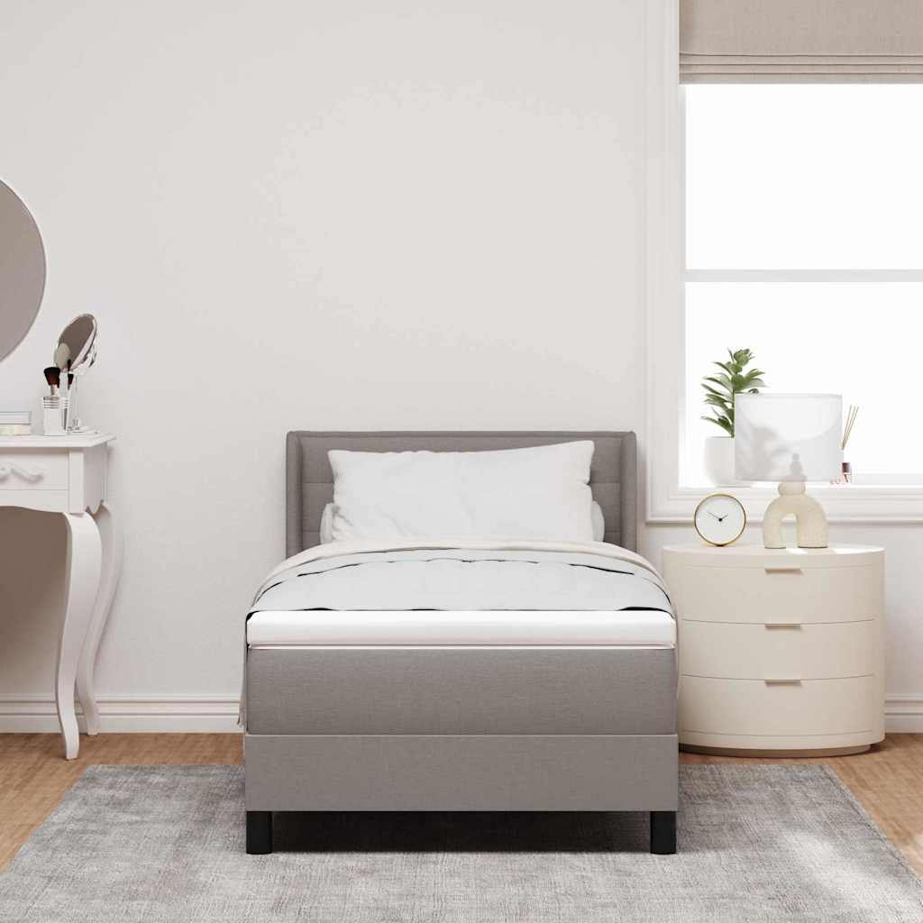 vidaXL Κρεβάτι με ελατήρια με κεφαλάρι Taupe 190 x 90 cm ύφασμα