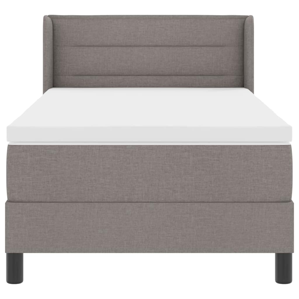 vidaXL Κρεβάτι με ελατήρια με κεφαλάρι Taupe 190 x 90 cm ύφασμα