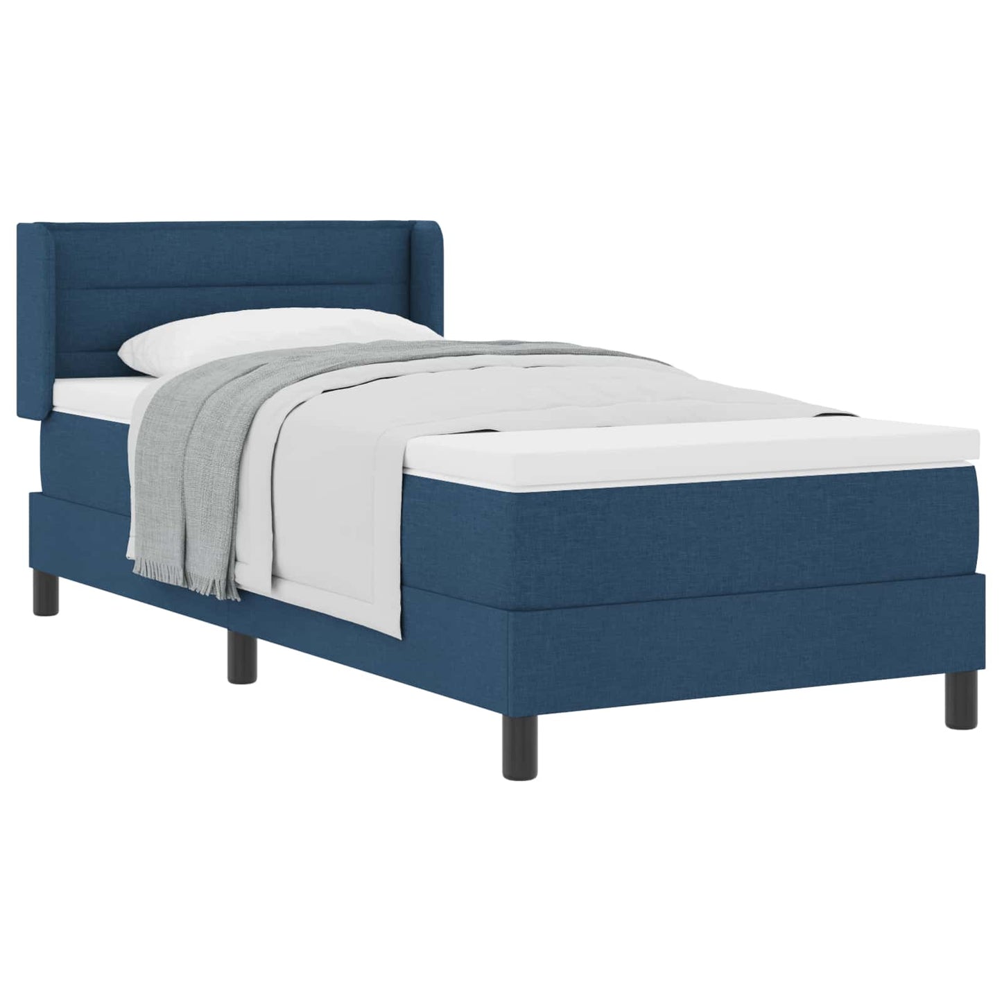 vidaXL Κρεβάτι με ελατήρια με κεφαλάρι Μπλε 190 x 90 cm ύφασμα