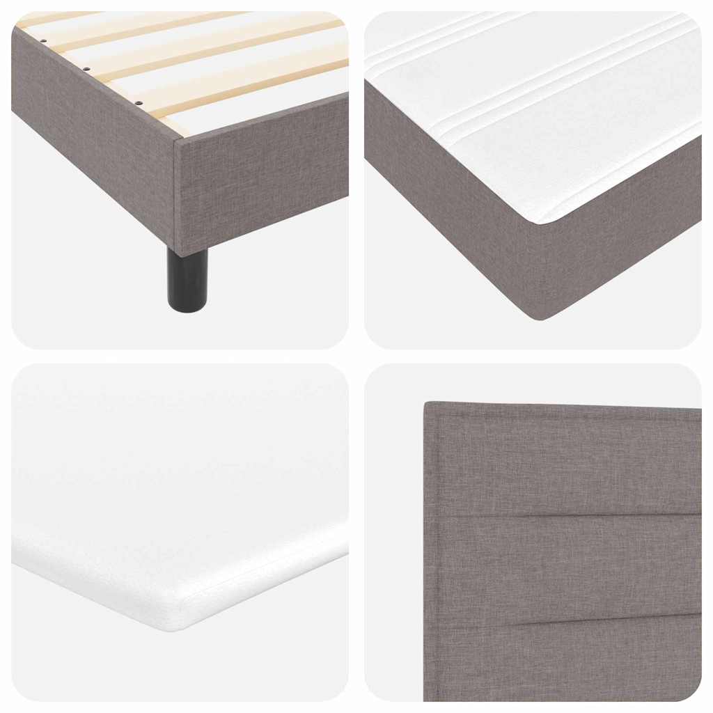 vidaXL Κρεβάτι με ελατήρια με κεφαλάρι Taupe 200 x 90 εκ. ύφασμα