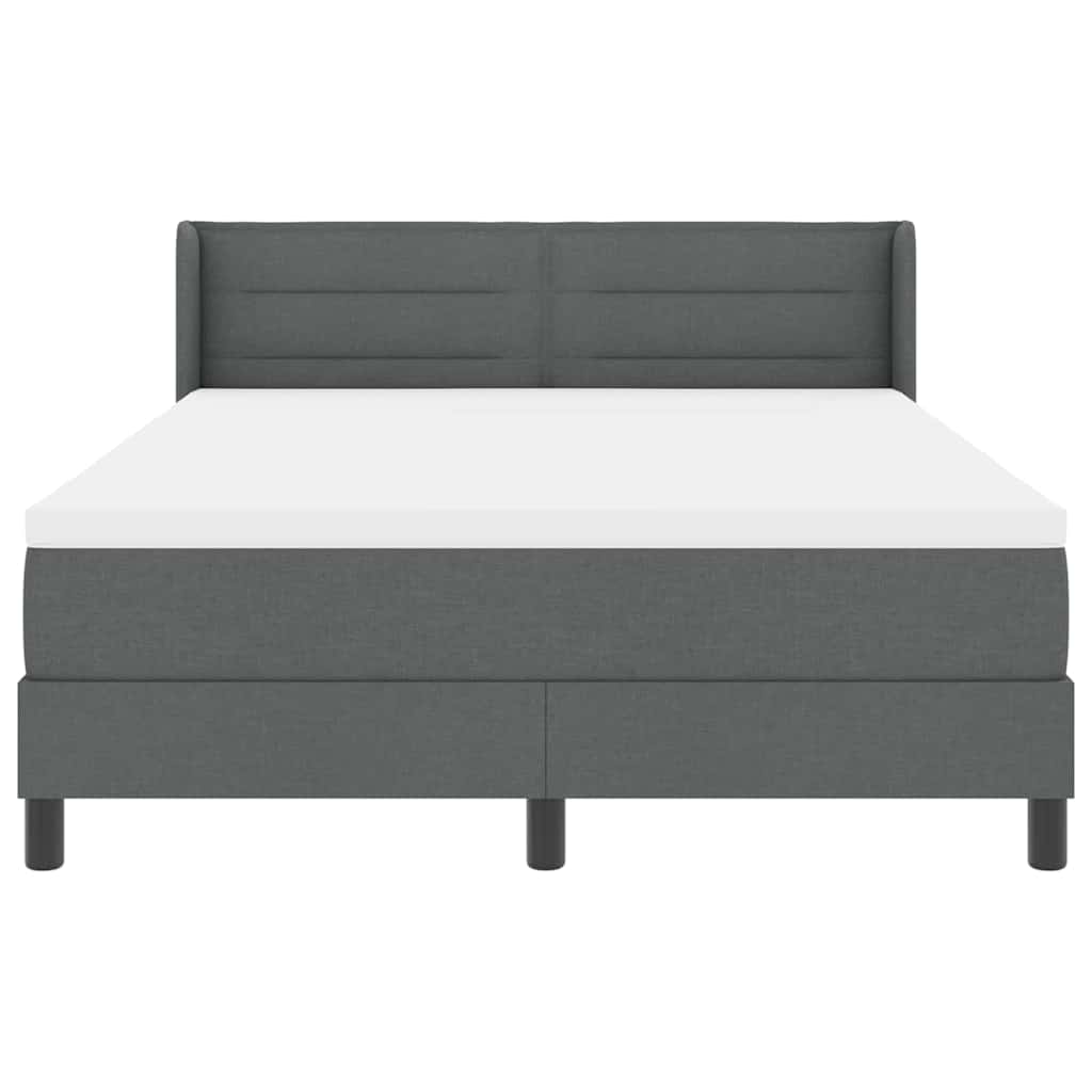 vidaXL Κρεβάτι με ελατήρια Σκούρο Γκρι 190 x 140 εκατοστά ύφασμα