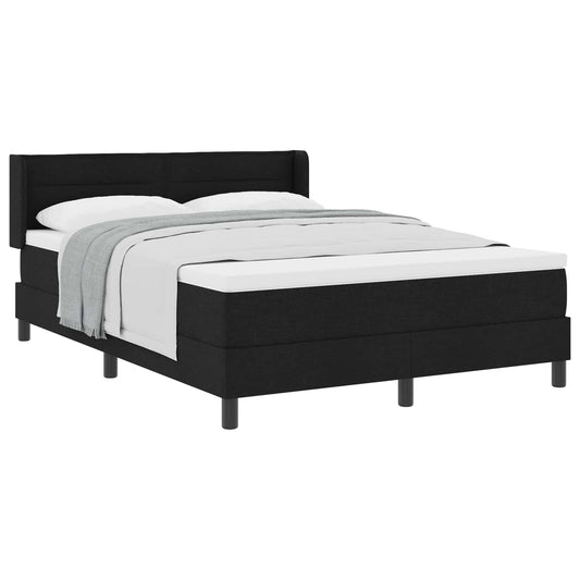 vidaXL Κρεβάτι με ελατήρια με κεφαλάρι Μαύρο 200 x 140 cm ύφασμα