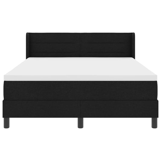 vidaXL Κρεβάτι με ελατήρια με κεφαλάρι Μαύρο 200 x 140 cm ύφασμα