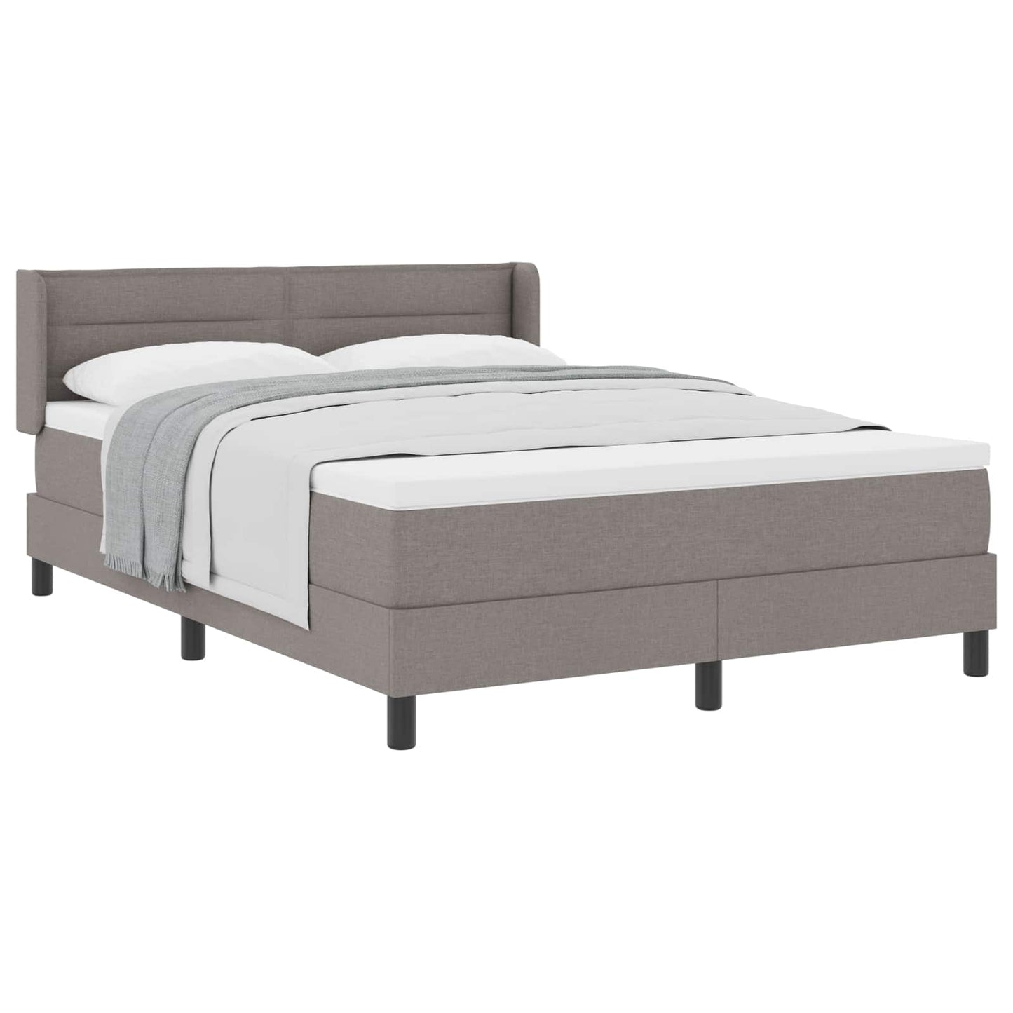 vidaXL Κρεβάτι με ελατήρια με κεφαλάρι Taupe 200 x 140 cm ύφασμα