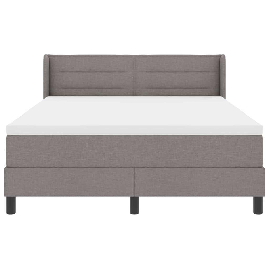 vidaXL Κρεβάτι με ελατήρια με κεφαλάρι Taupe 200 x 140 cm ύφασμα
