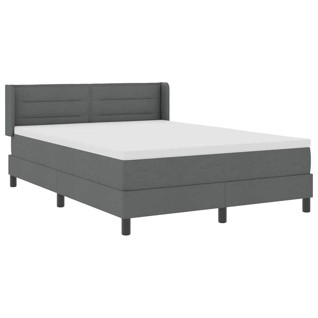 vidaXL Κρεβάτι με ελατήρια Σκούρο Γκρι 200 x 160 εκατοστά ύφασμα