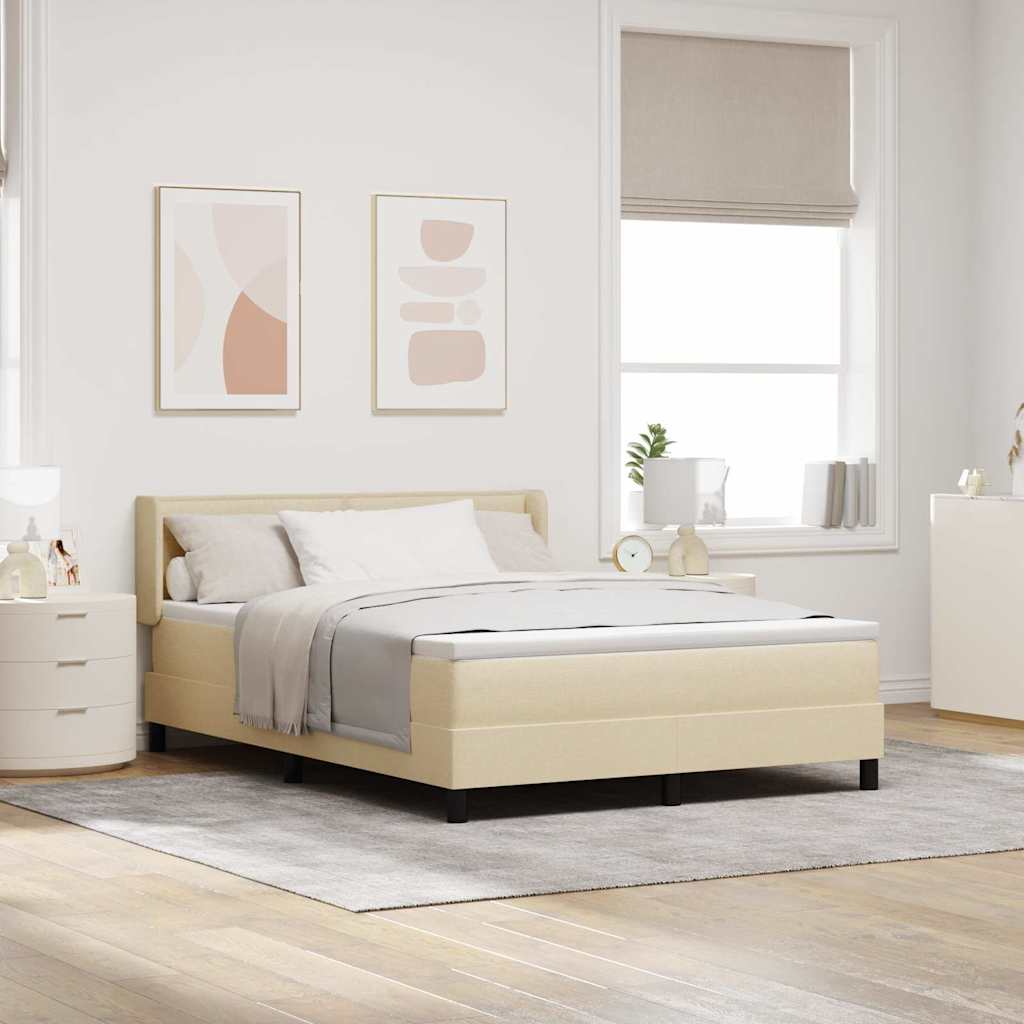 vidaXL Κρεβάτι με ελατήρια με κεφαλάρι Κρεμ 200 x 160 εκατοστά ύφασμα