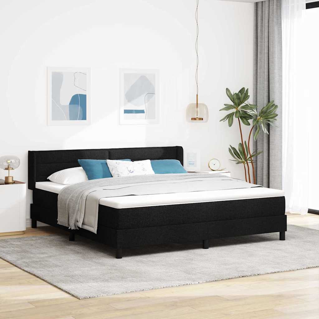 vidaXL Κρεβάτι με ελατήρια με στρώμα Μαύρο 200 x 180 cm ύφασμα