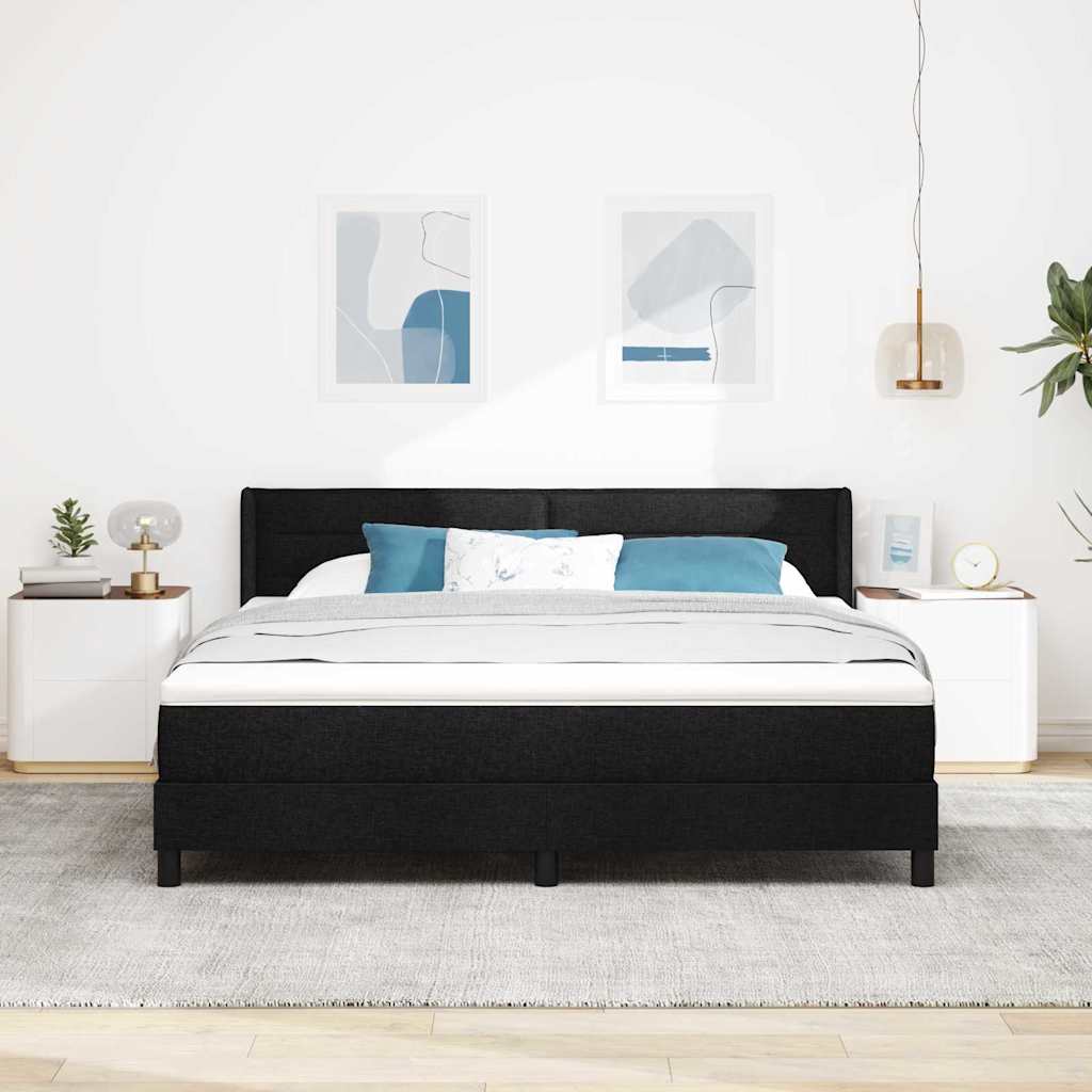 vidaXL Κρεβάτι με ελατήρια με στρώμα Μαύρο 200 x 180 cm ύφασμα