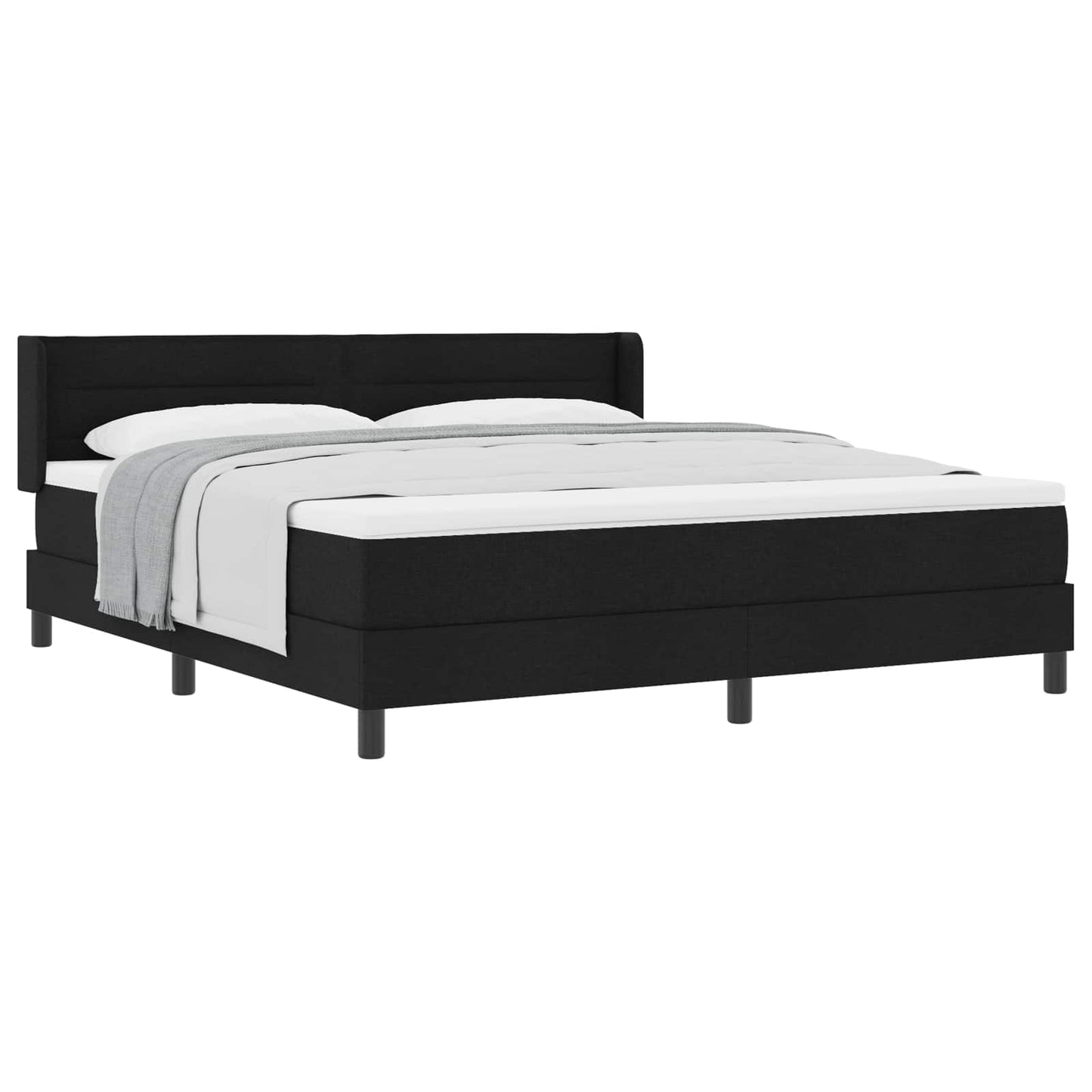vidaXL Κρεβάτι με ελατήρια με στρώμα Μαύρο 200 x 180 cm ύφασμα