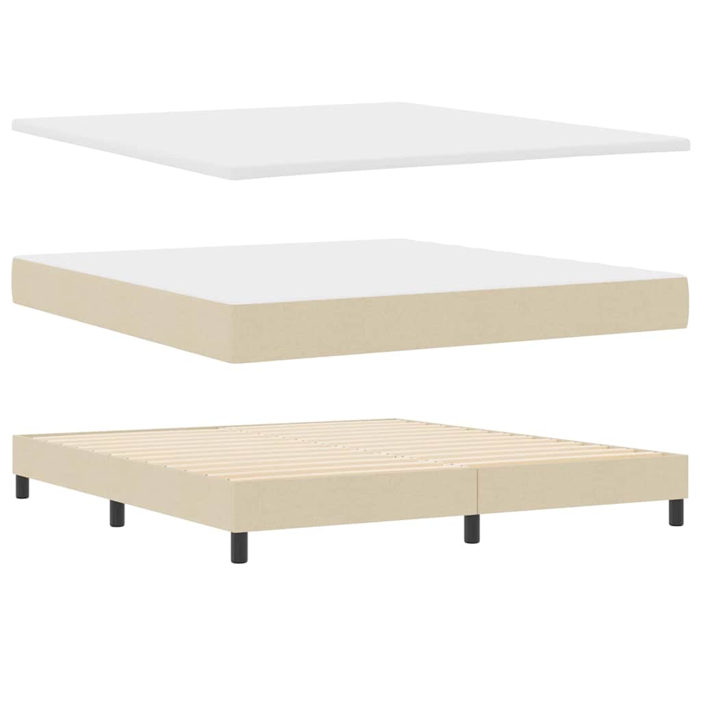 vidaXL Κρεβάτι με ελατήρια με κεφαλάρι Κρεμ 200 x 180 cm ύφασμα