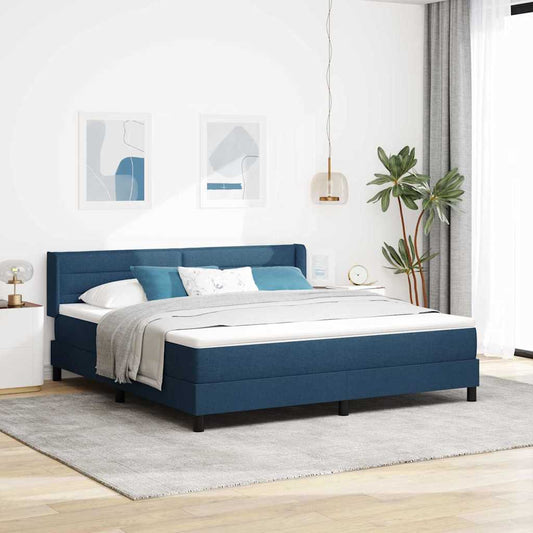 vidaXL Κρεβάτι με ελατήρια με κεφαλάρι Μπλε 200 x 180 cm ύφασμα
