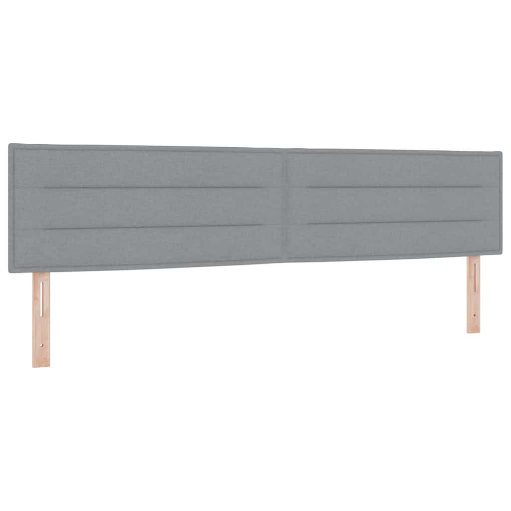 vidaXL Κρεβάτι με ελατήρια Ανοιχτό γκρι 200 x 200 cm ύφασμα