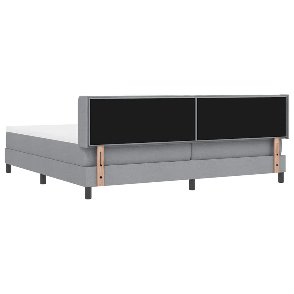 vidaXL Κρεβάτι με ελατήρια Ανοιχτό γκρι 200 x 200 cm ύφασμα