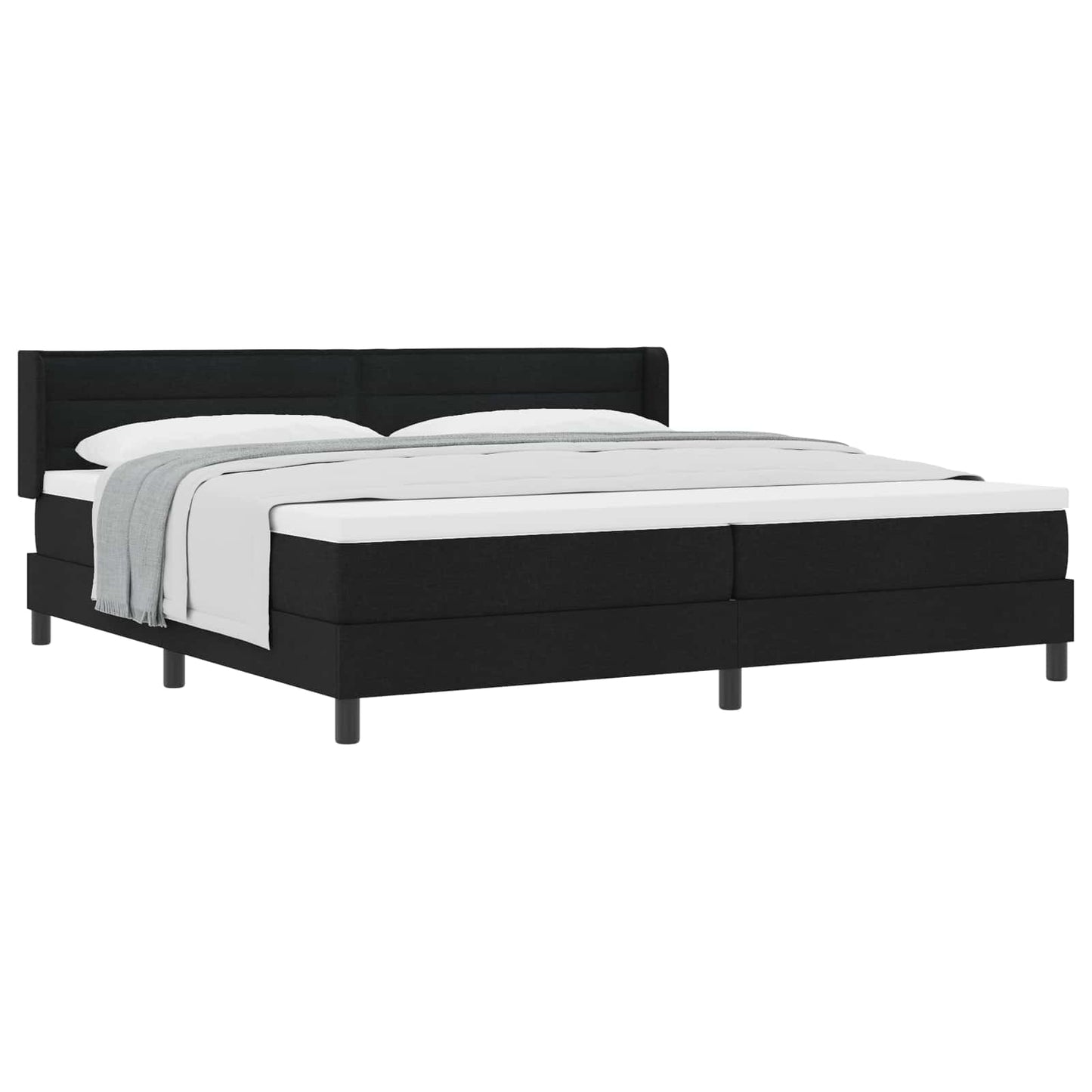 vidaXL Κρεβάτι με ελατήρια με κεφαλάρι Μαύρο 200 x 200 cm ύφασμα