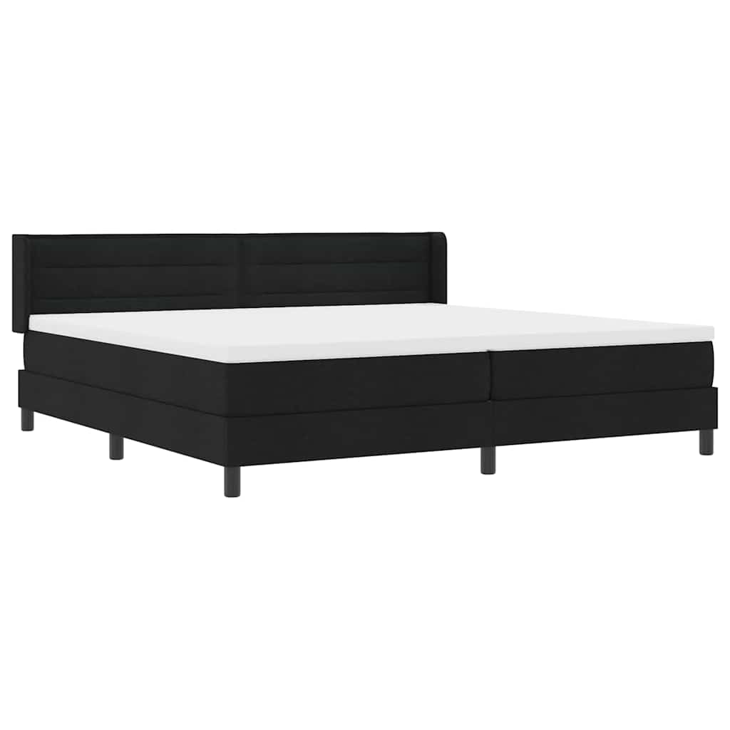 vidaXL Κρεβάτι με ελατήρια με κεφαλάρι Μαύρο 200 x 200 cm ύφασμα