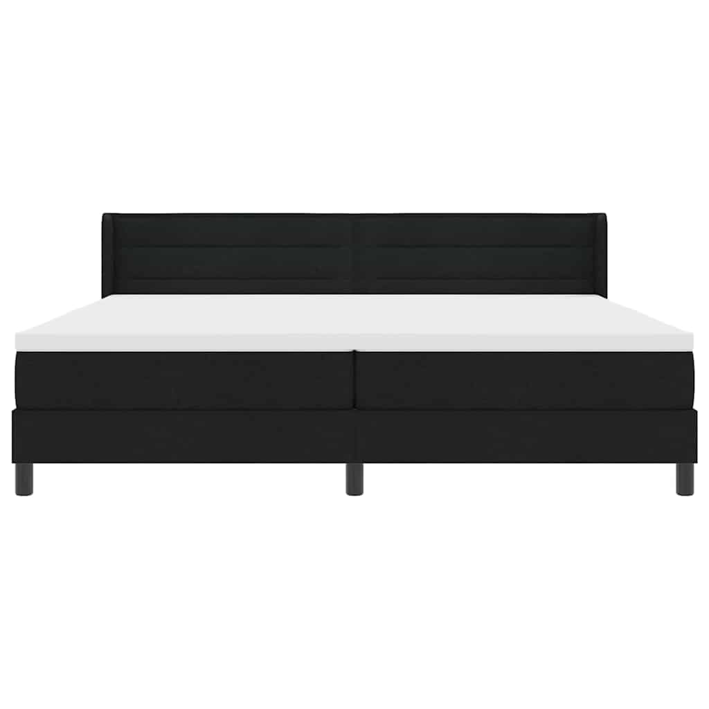 vidaXL Κρεβάτι με ελατήρια με κεφαλάρι Μαύρο 200 x 200 cm ύφασμα