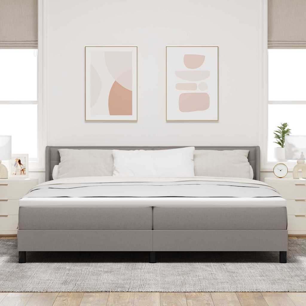 vidaXL Κρεβάτι με ελατήρια με κεφαλάρι Taupe 200 x 200 cm ύφασμα