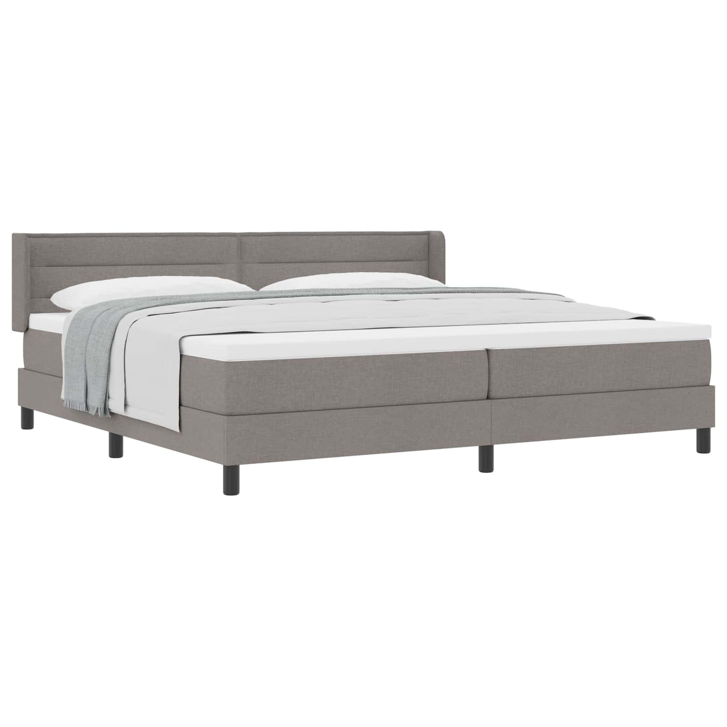 vidaXL Κρεβάτι με ελατήρια με κεφαλάρι Taupe 200 x 200 cm ύφασμα