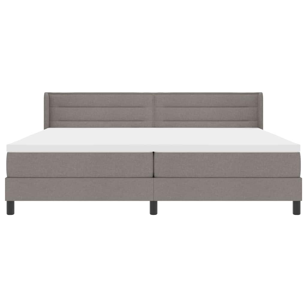 vidaXL Κρεβάτι με ελατήρια με κεφαλάρι Taupe 200 x 200 cm ύφασμα