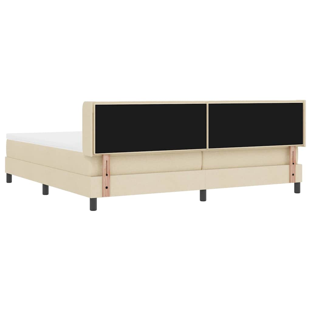 vidaXL Κρεβάτι με ελατήρια με στρώμα Κρεμ 200 x 200 cm ύφασμα