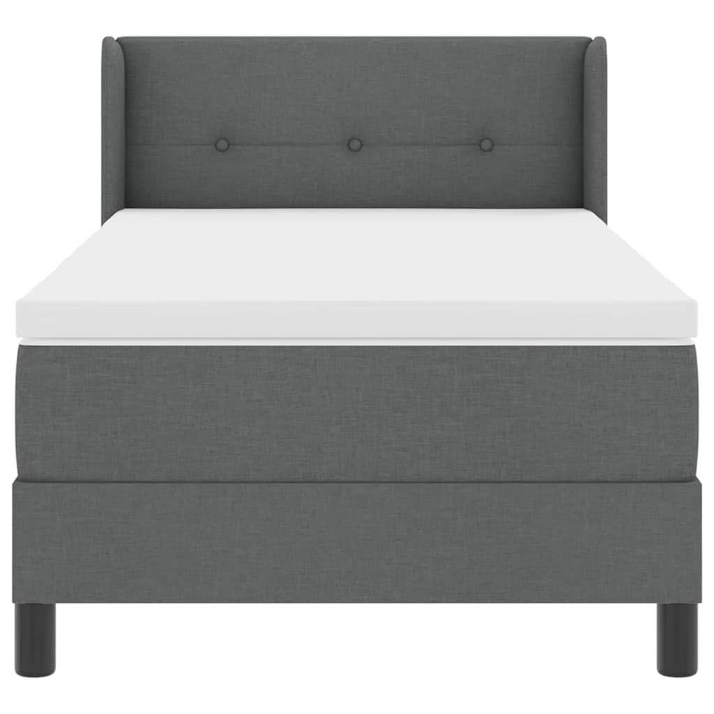 vidaXL Κρεβάτι με ελατήρια Σκούρο Γκρι 200 x 80 εκατοστά ύφασμα