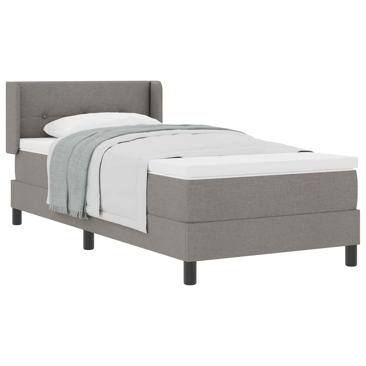 vidaXL Κρεβάτι με ελατήρια με κεφαλάρι Taupe 200 x 80 εκατοστά ύφασμα