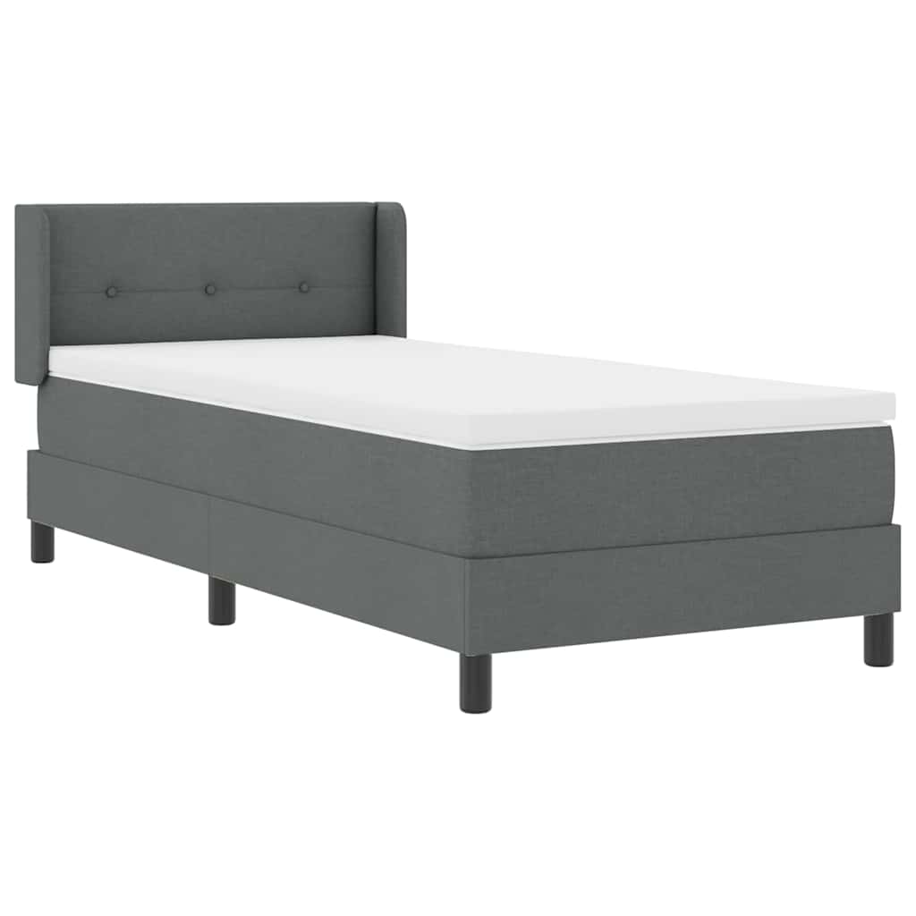 vidaXL Κρεβάτι Box Spring με Ματ σε Σκούρο Γκρι 90x190 εκ