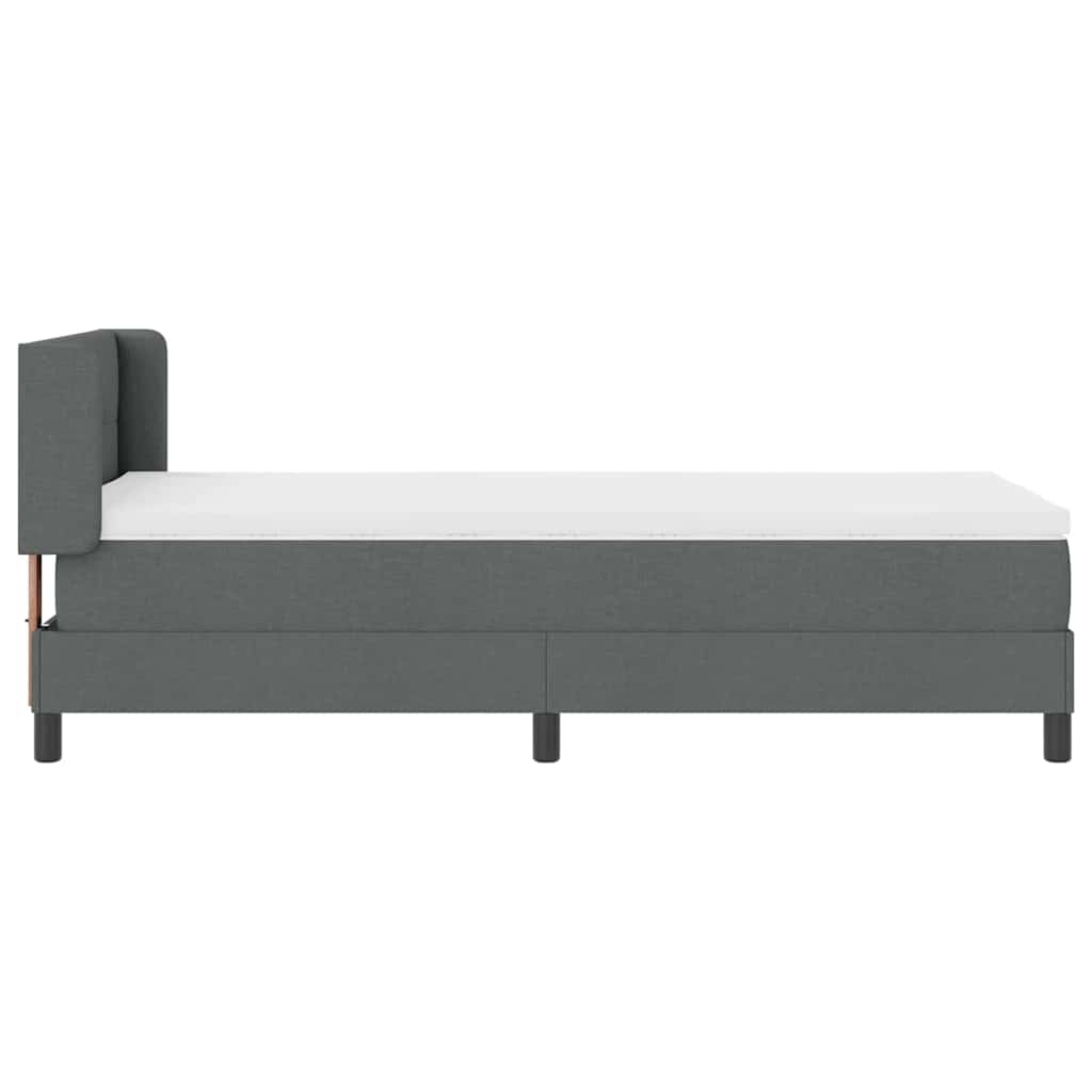 vidaXL Κρεβάτι Box Spring με Ματ σε Σκούρο Γκρι 90x190 εκ